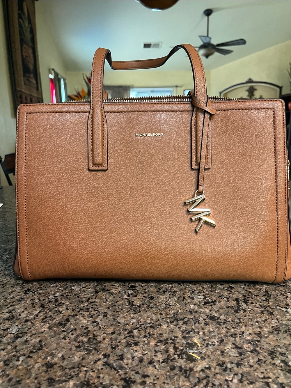 Michael Kors Brown Large Satchel Triple compartment